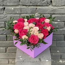Цветочная композиция из Розы в коробке в Нижней Пойме