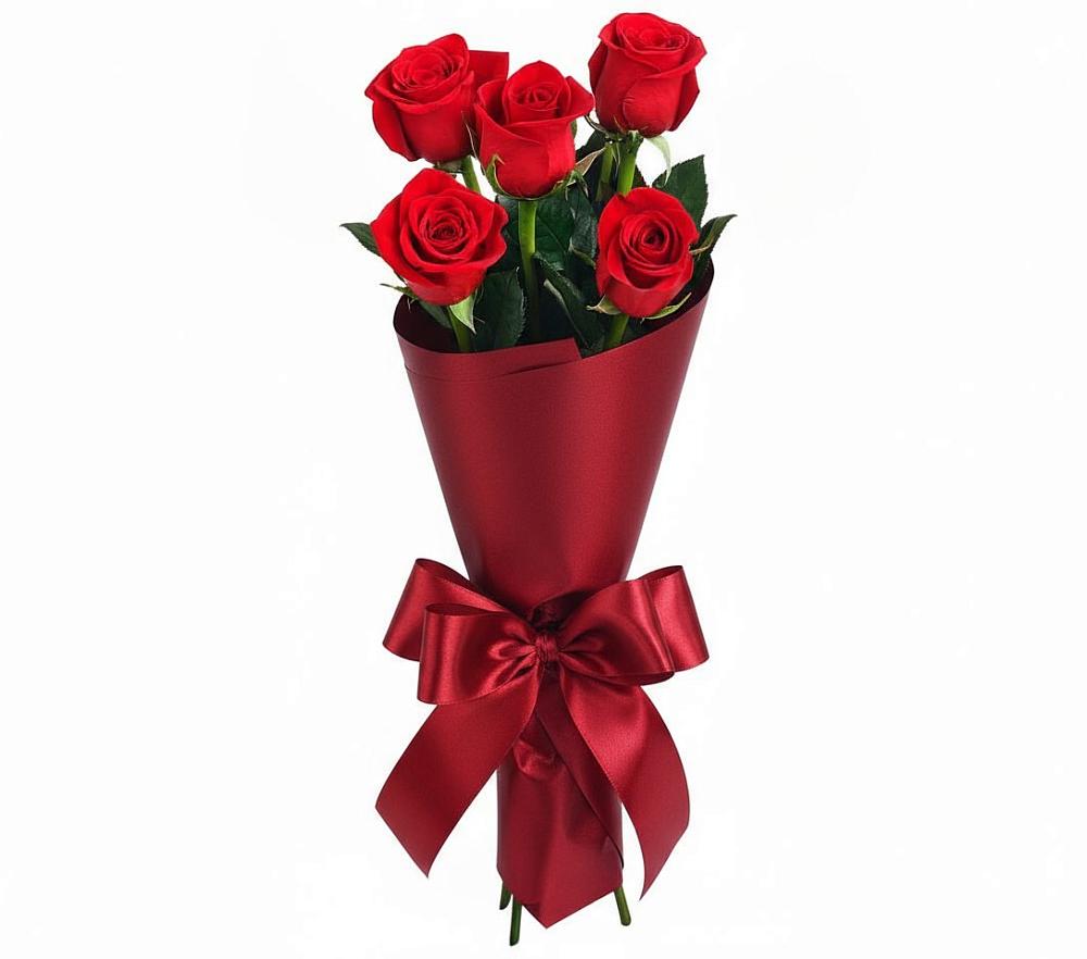 Букет 5 Красных роз Эдлесс Лав в Нижней Пойме