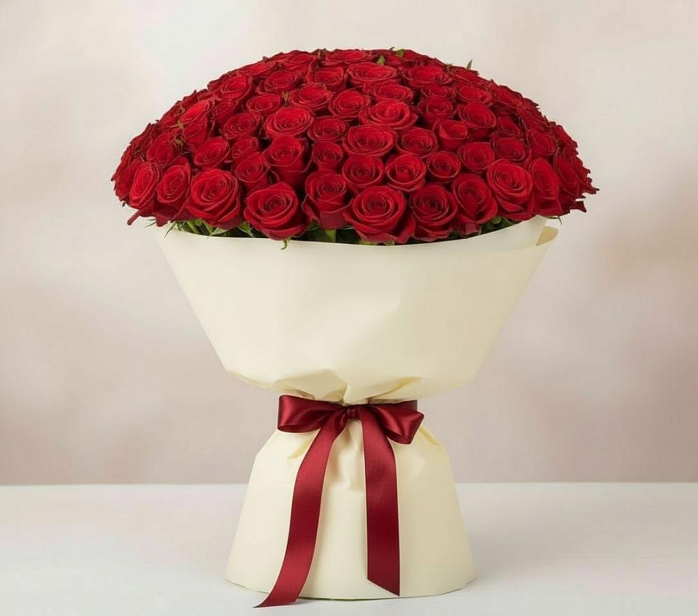 Букет 101 Красная роза Милано в Нижней Пойме