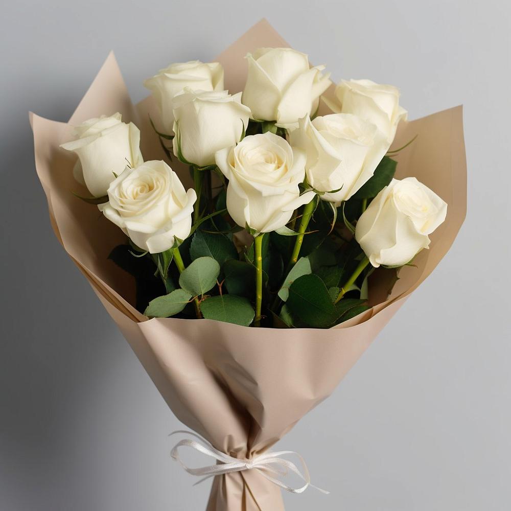 Букет 9 Белых роз Эдлесс Лав в Нижней Пойме