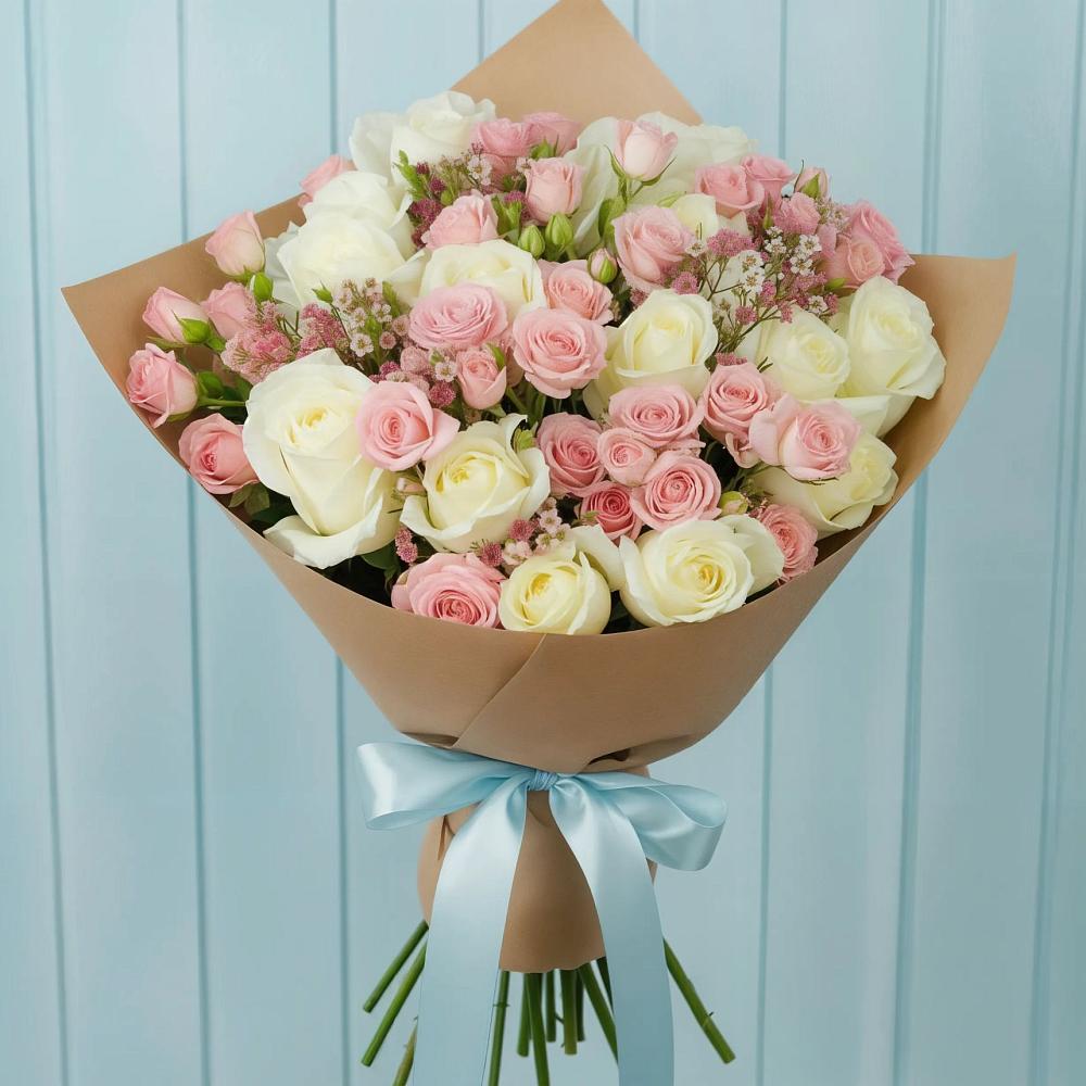 Букет цветов из: Розы в Нижней Пойме