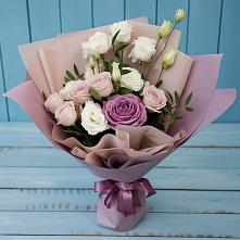 Букет цветов из:  Розы и Лизиантусы в Нижней Пойме