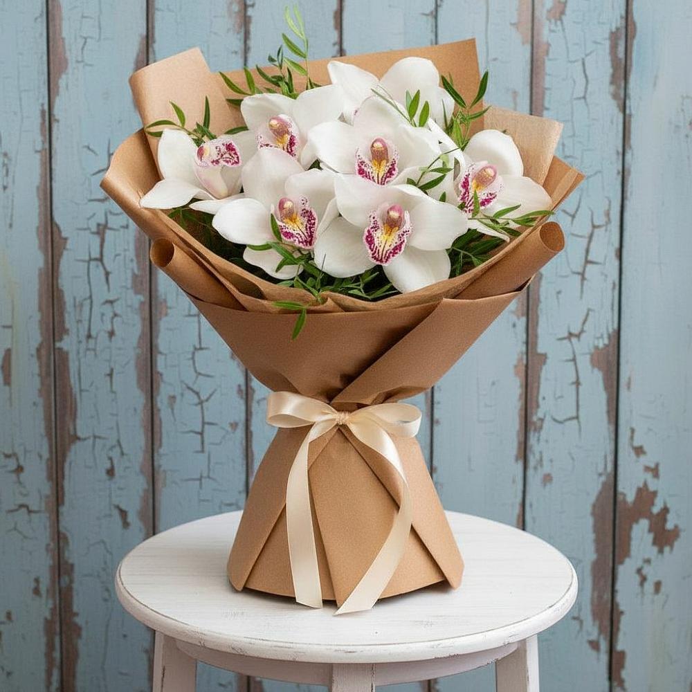 Букет цветов из: Орхидеи и Розы в Нижней Пойме