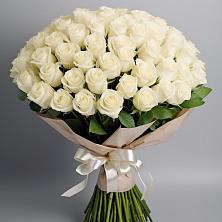 Букет 101 беля роза Белоснежка в Нижней Пойме