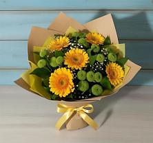 Букет цветов из:  Герберы и Хризантемы в Нижней Пойме