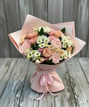 Букет цветов из:  Гвоздики, Розы и Хризантемы в Нижней Пойме