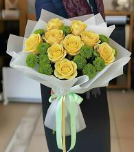 Букет цветов из:  Хризантемы и Розы в Нижней Пойме