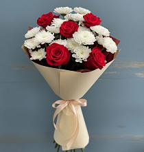 Букет цветов из:  Розы и Хризантемы в Нижней Пойме