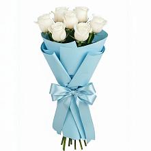 Букет 7 белых роз Проуд в Нижней Пойме