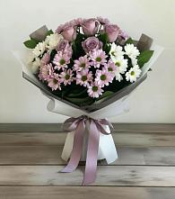 Букет цветов из:  Хризантемы и Розы в Нижней Пойме