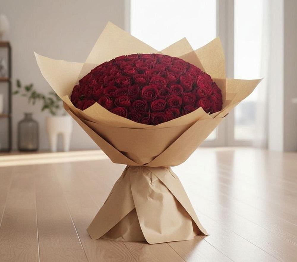 Букет 101 Красная роза в Нижней Пойме