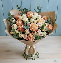 Букет цветов из:  Альстромерии и Розы в Нижней Пойме